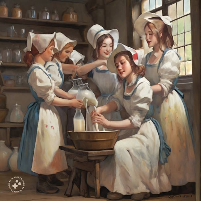eight maids a-milking